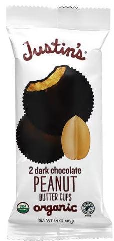 Justin's Nut Butter Organic Peanut Butter Cups - Dark Chocolate - Case Of 12 - 1.4 Oz. - Orca Market