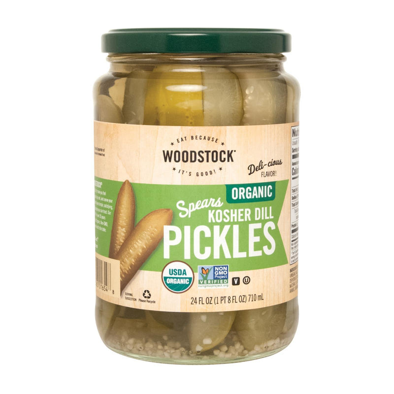 Woodstock Organic Kosher Dill Pickle Spears - Case Of 6 - 24 Fz - Orca Market