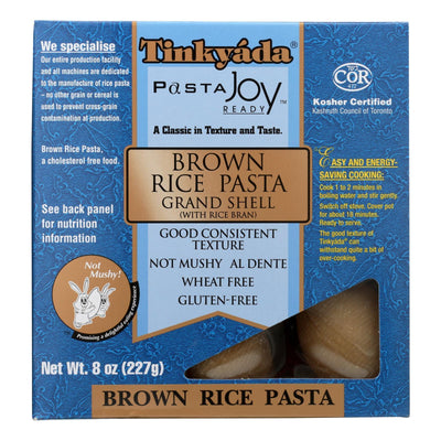 Tinkyada Brown Rice Pasta - Grand Shell - Case Of 12 - 8 Oz - Orca Market