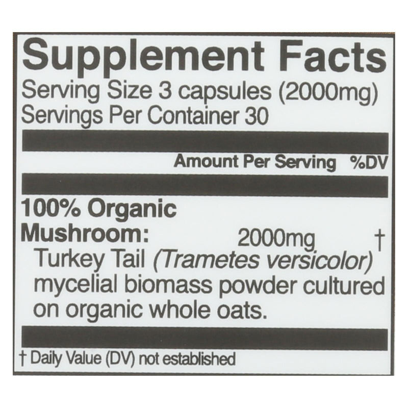 Organic Mushroom Nutrition - Mush Superfood Turkey Tail - 1 Each - 90 Ct - Orca Market