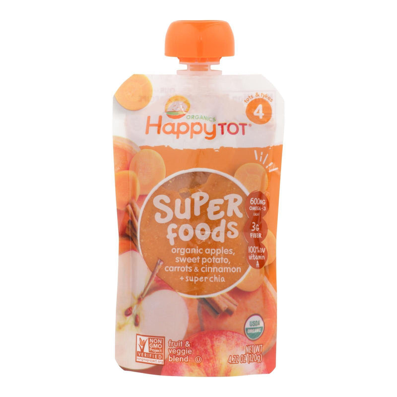 Happy Baby Happytot Organic Superfoods Sweet Potato Apple Carrot And Cinnamon - 4.22 Oz - Case Of 16 - Orca Market