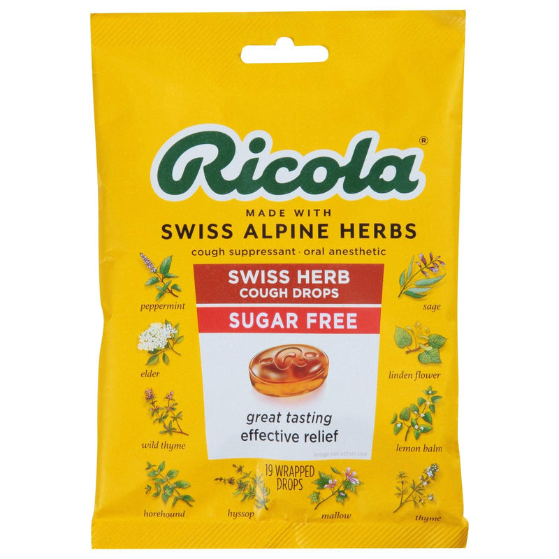 Ricola - Cough Drop Sugar Free Swiss Herb - Case Of 8-19 Count