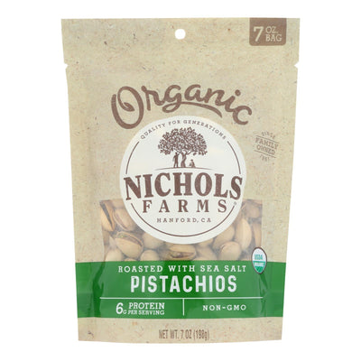 Nichols Farms - Pistachio Organic Shell Roasted Salted - Case Of 12 - 7 Ounces - Orca Market