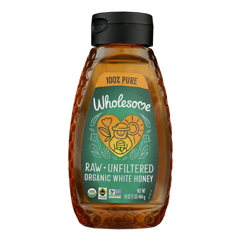 Wholesome Sweeteners Honey - Organic - White - Unfliltered - Squeeze - Case Of 6 - 16 Oz