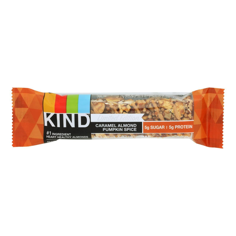 Kind Gluten-free Caramel Almond Pumpkin Spice Seasonal Bars  - Case Of 12 - 1.4 Oz