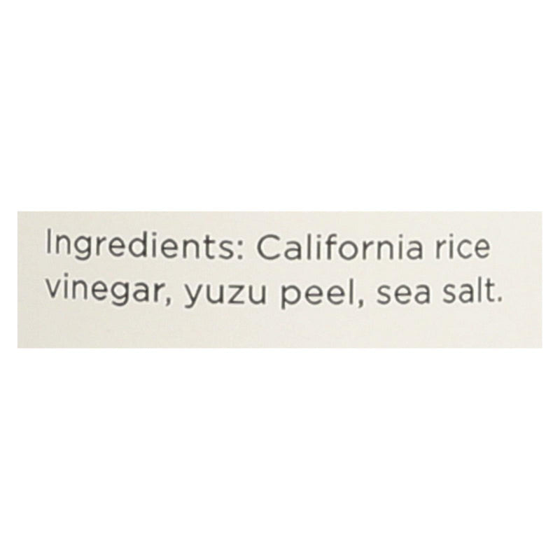 O® California Yuzu Rice Vinegar - Case Of 6 - 10.1 Fz - Orca Market