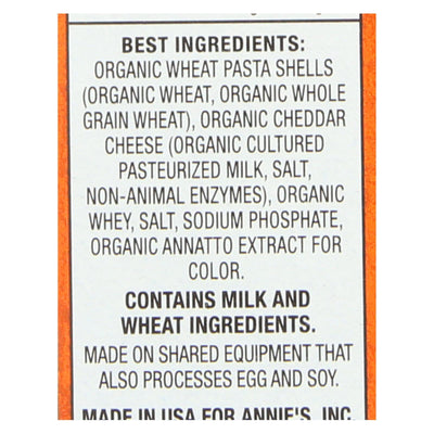 Annies Homegrown Macaroni And Cheese - Organic - Grass Fed - Shells And Real Aged Cheddar - 6 Oz - Case Of 12 - Orca Market