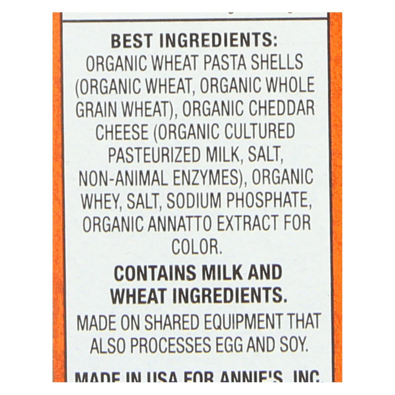 Annies Homegrown Macaroni And Cheese - Organic - Grass Fed - Shells And Real Aged Cheddar - 6 Oz - Case Of 12 - Orca Market