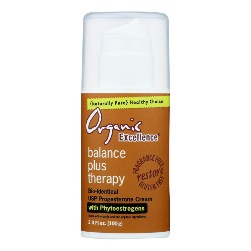 Organic Excellence Balance Plus Therapy Bio-identical Progesterone Cream With Phytoestrogens - 3 Oz - Orca Market