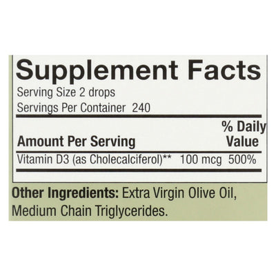 Nature's Answer - Vitamin D-3 Drops - 4000 Iu - 0.5 Fl Oz - Orca Market