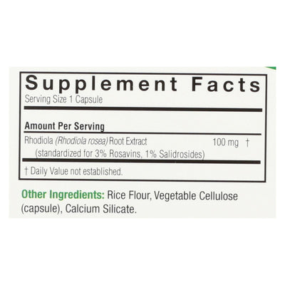 Nature's Answer - Rhodiola Root Extract - 60 Vegetarian Capsules - Orca Market