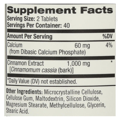 Natrol Cinnamon Extract - 1000 Mg - 80 Tablets - Orca Market