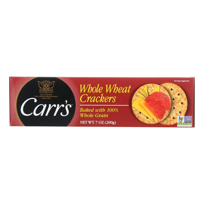 Carr's Crackers - Whole Wheat - Case Of 12 - 7.1 Oz - Orca Market