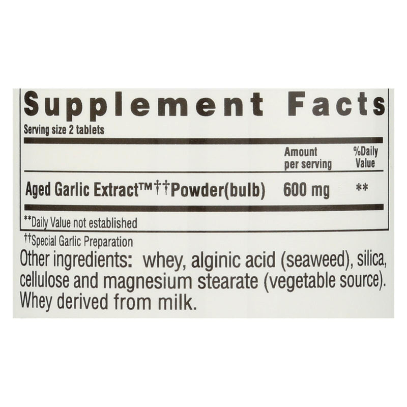 Kyolic - Aged Garlic Extract Hi-po Cardiovascular Original Formula 100 - 200 Tablets - Orca Market