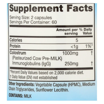 Symbiotics Colostrum Plus - 480 Mg - 120 Capsules - Orca Market