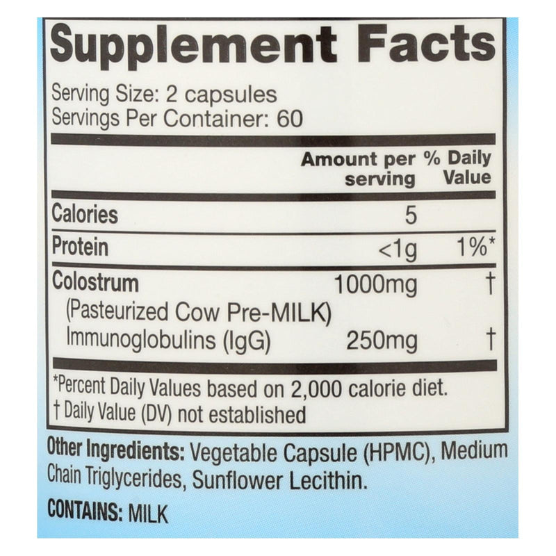 Symbiotics Colostrum Plus - 480 Mg - 120 Capsules - Orca Market