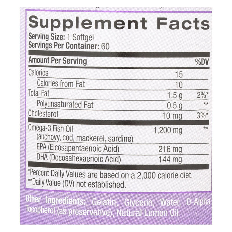 Natrol Omega-3 Fish Oil Lemon - 1200 Mg - 60 Softgels - Orca Market