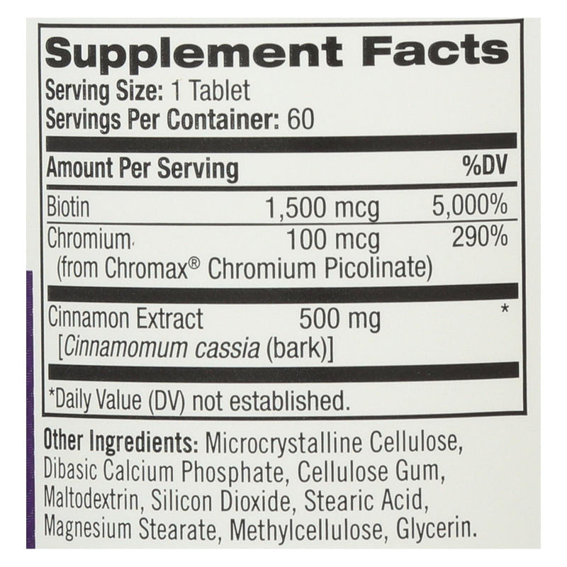 Natrol Cinnamon Biotin Chromium - 60 Tablets - Orca Market