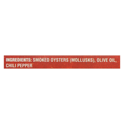 Crown Prince Oysters - Smoked With Red Chili Pepper - Case Of 18 - 3 Oz. - Orca Market