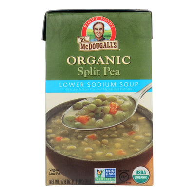 Dr. Mcdougall's Organic Split Pea Lower Sodium Soup - Case Of 6 - 17.6 Oz. - Orca Market