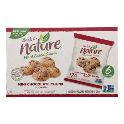 Back To Nature Cookies - Mini Chocolate Chunk - Case Of 4 - 1.25 Oz. - Orca Market