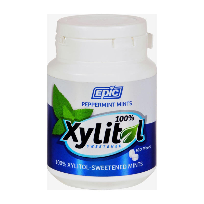 Epic Dental - Xylitol Mints - Peppermint Xylitol Bottle - 180 Ct - Orca Market