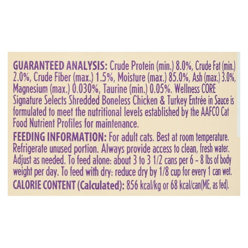 Wellness Pet Products Cat - Can - Turkey - Chicken - Signature Selects - Case Of 12 - 2.8 Oz - Orca Market