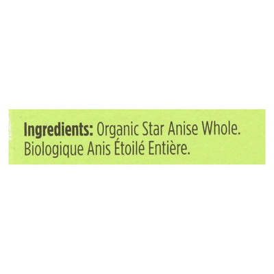 Spicely Organics - Organic Star Anise - Whole - Case Of 6 - 0.1 Oz. - Orca Market