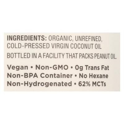 Nutiva Virgin Coconut Oil Organic - 15 Fl Oz - Orca Market