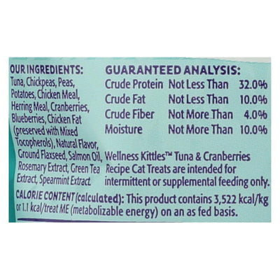 Wellness Pet Products Cat Treat - Kittles - Tuna & Cranberry - Case Of 14 - 2 Oz - Orca Market