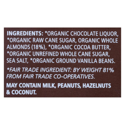 Equal Exchange - Bar Dark Chocolate Almond Sea Salt - Case Of 10 - 3.5 Oz - Orca Market