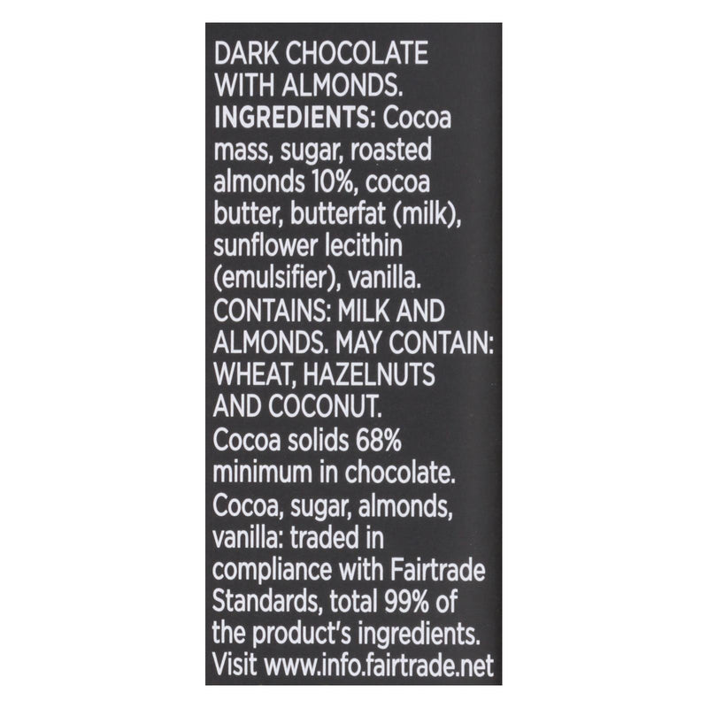 Divine - Bar Dark Chocolate W/almonds - Case Of 12 - 3 Oz - Orca Market