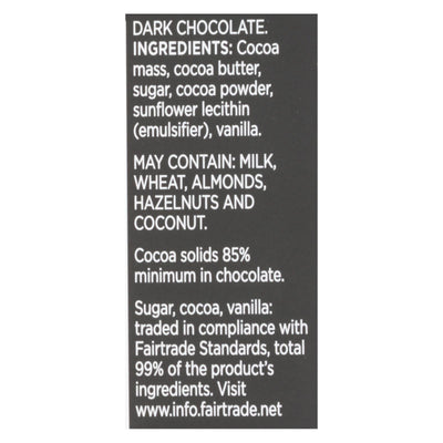 Divine - Bar Dark Chocolate 85% - Case Of 12 - 3 Oz - Orca Market