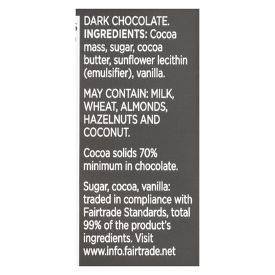 Divine - Bar Chocolate Dark 70% Cocoa - Case Of 12 - 3 Oz - Orca Market