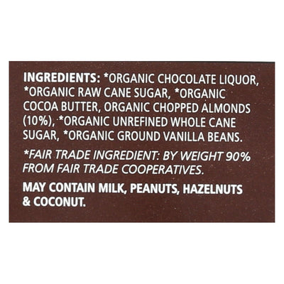 Equal Exchange Organic Dark Chocolate Bar - Almonds - Case Of 12 - 2.8 Oz. - Orca Market