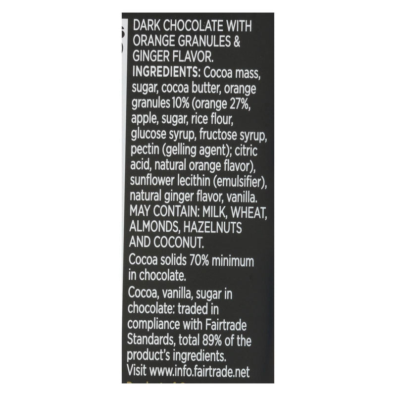 Divine - Bar Dark Chocolate 70% Gng/orng - Case Of 12 - 3 Oz - Orca Market