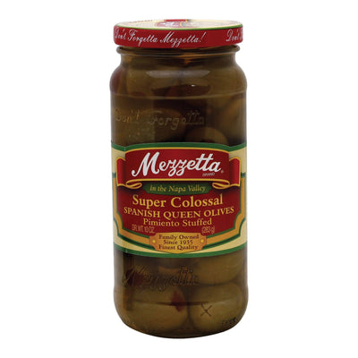 Mezzetta Super Colossal Pimiento Stuffed Spanish Queen Olives - Case Of 6 - 10 Oz. - Orca Market