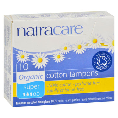 Natracare 100% Organic Cotton Tampons - Super - 10 Pack - Orca Market