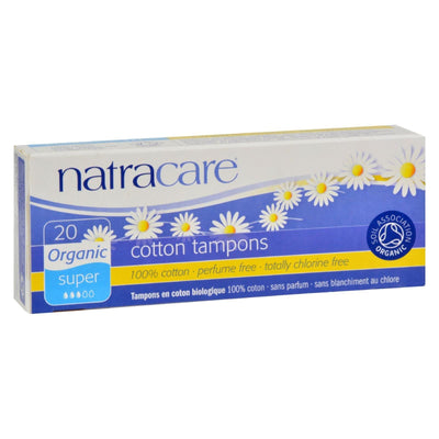 Natracare 100% Organic Cotton Tampons Super - 20 Tampons - Orca Market