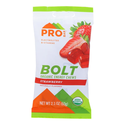 Probar Bolt Energy Chews - Organic Strawberry - 2.1 Oz - Case Of 12 - Orca Market