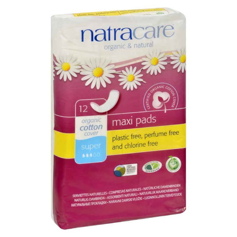 Natracare Natural Maxi Pads Super - 12 Pack - Orca Market