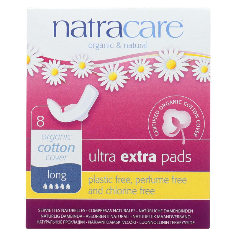 Natracare Ultra Extra Pads W/wings - Long - 8 Count - Orca Market