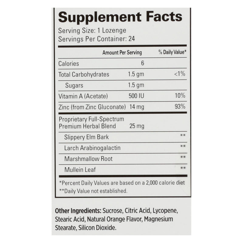 Quantum Therazinc Cold Season Plus Lozenges Orange - 14 Mg - 24 Lozenges - Orca Market