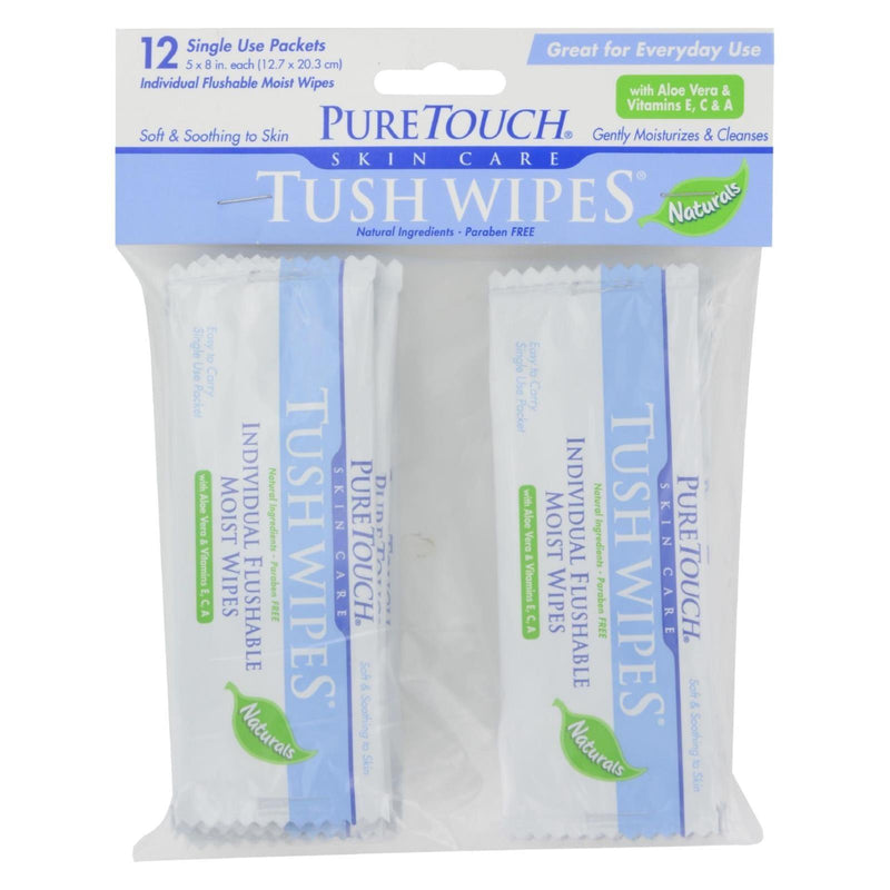 Puretouch Skin Care Tush Wipes Naturals - 12 Packets - Orca Market