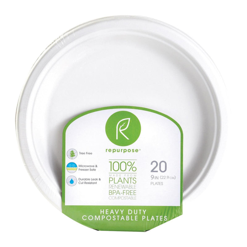 Repurpose Compostable Bagasse Plates - Case Of 12 - 20 Count - Orca Market