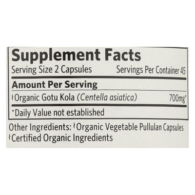 Organic India Tulsi Wellness Supplements, Gotu Kola - 1 Each - 90 Vcap - Orca Market