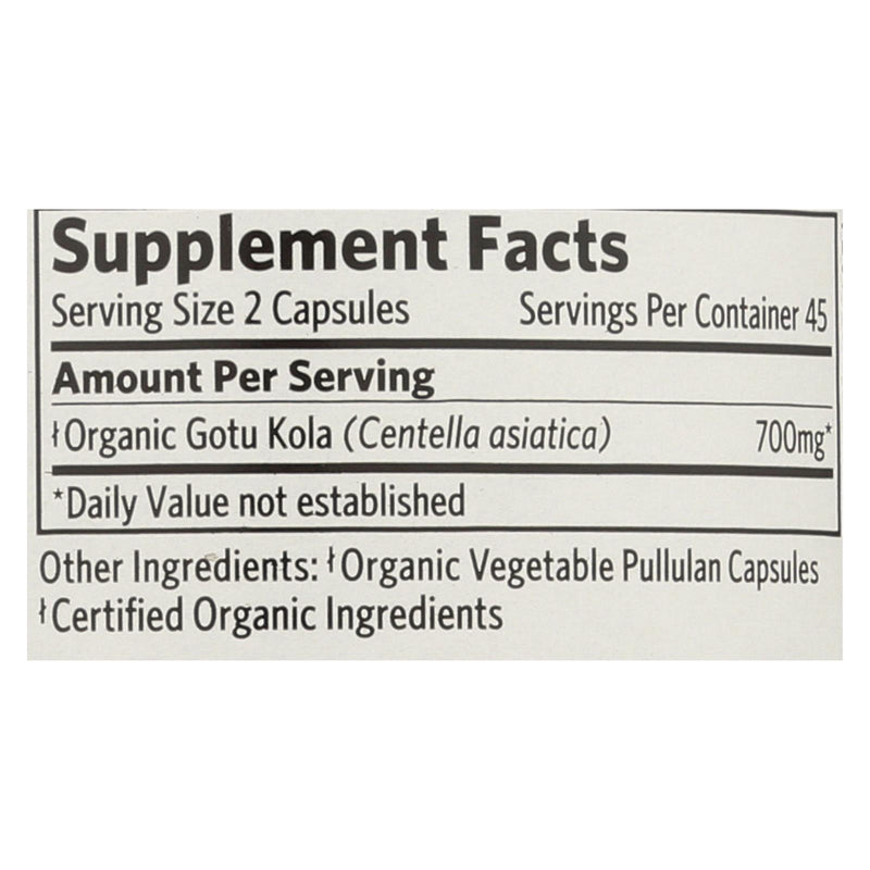 Organic India Tulsi Wellness Supplements, Gotu Kola - 1 Each - 90 Vcap - Orca Market