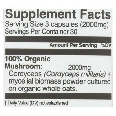 Organic Mushroom Nutrition - Mushroom Superfood Cordyceps Caps - 1 Each - 90 Ct - Orca Market