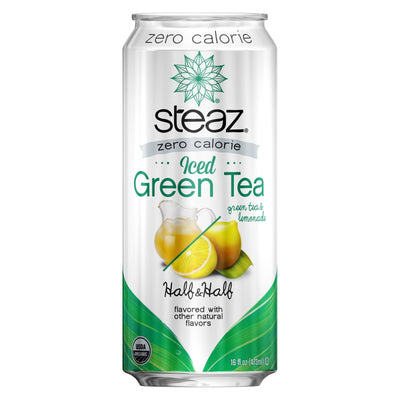 Steaz Zero Calorie Green Tea - Half And Half - Case Of 12 - 16 Fl Oz. - Orca Market