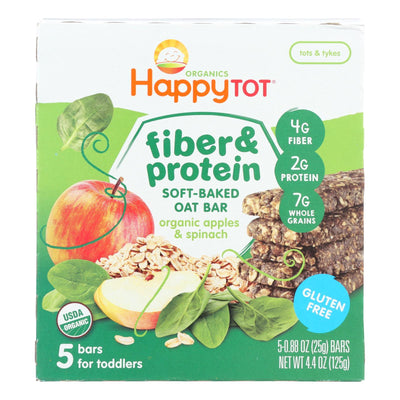 Happy Tot Soft Baked Oat Bar Organic Apples & Spinach  - Case Of 6 - 5/.88oz